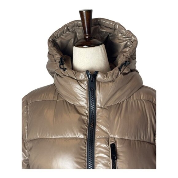 Michael Kors Coat Women Small Tan‎ Quilted Insulated Puffer Jacket Outdoor - Picture 3 of 15
